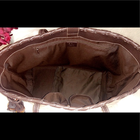 🆕GUCCI GG Crystal Bamboo Tassel Tote Bag - Picture 6 of 8